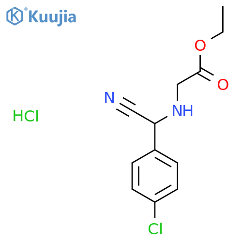 Ethyl 2-(4-chlorophenyl)-cyano-methyl-aminoacetate hydrochloride structure