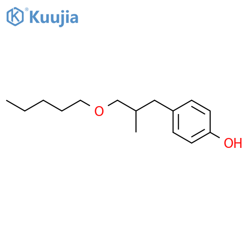 Phenol, 4-[2-methyl-3-(pentyloxy)propyl]-, (-)- structure
