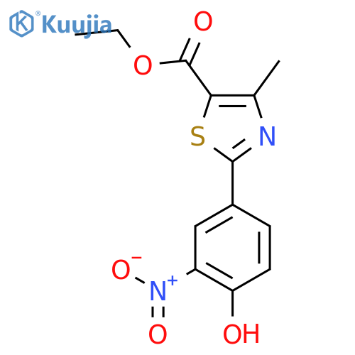 Ethyl2-(4-hydroxy-3-nitrophenyl)-4-methyl-5-thiazolecarbonate structure