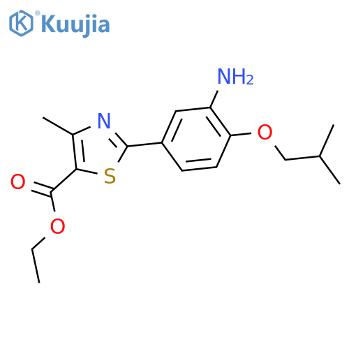 2-3-Amino-4-(2-methylpropoxy)phenyl-4-methyl-5-thiazolecarboxylicacid ethylester structure