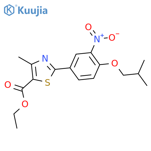 2-3-Nitro-4-(2-methylpropoxy)phenyl-4-methyl-5-thiazolecarboxylicacid ethylester structure
