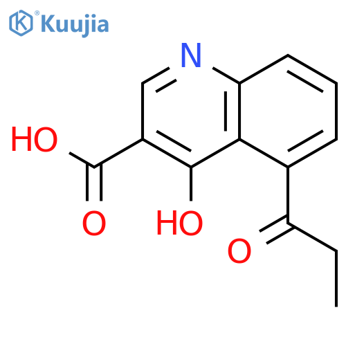 3-Quinolinecarboxylic acid, 4-hydroxy-5-(1-oxopropyl)- structure