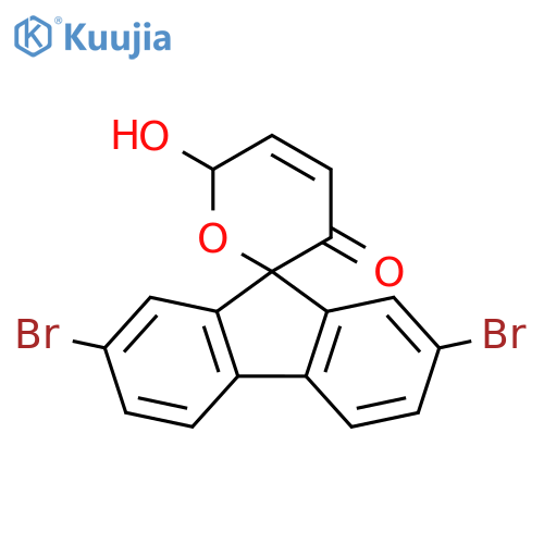 Spiro[9H-fluorene-9,2'-[2H]pyran]-3'(6'H)-one, 2,7-dibromo-6'-hydroxy- structure