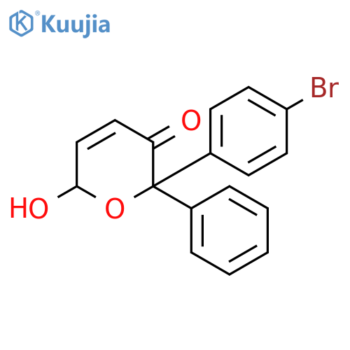 2H-Pyran-3(6H)-one, 2-(4-bromophenyl)-6-hydroxy-2-phenyl- structure