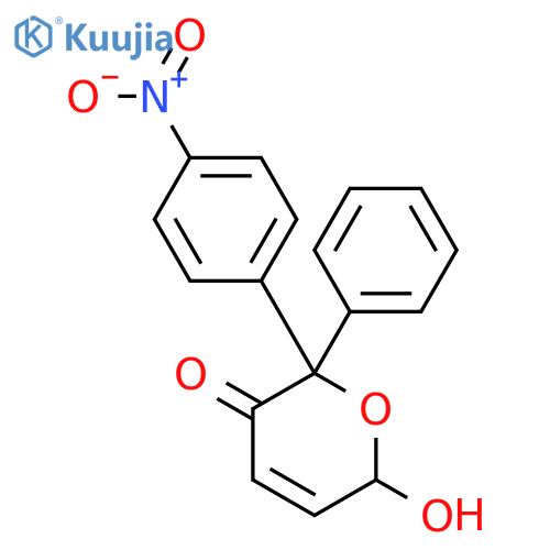 2H-Pyran-3(6H)-one, 6-hydroxy-2-(4-nitrophenyl)-2-phenyl- structure