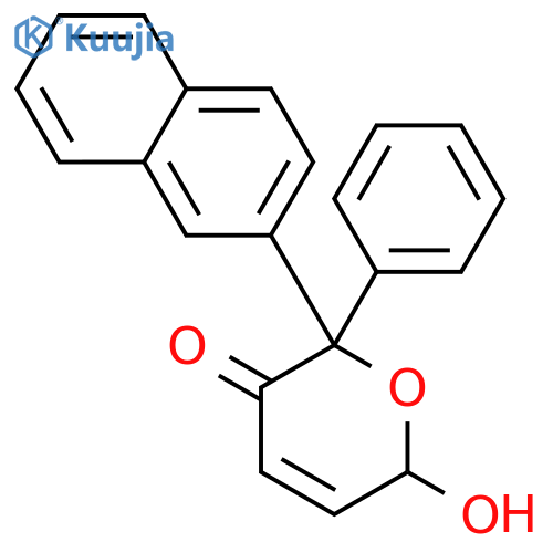 2H-Pyran-3(6H)-one, 6-hydroxy-2-(2-naphthalenyl)-2-phenyl- structure