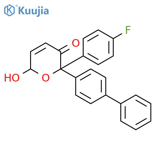 2H-Pyran-3(6H)-one, 2-[1,1'-biphenyl]-4-yl-2-(4-fluorophenyl)-6-hydroxy- structure