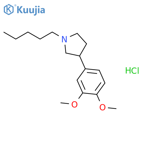 Pyrrolidine, 3-(3,4-dimethoxyphenyl)-1-pentyl-, hydrochloride structure
