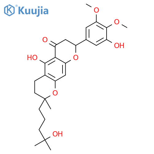 (2S)-5-hydroxy-2-(5-hydroxy-3,4-dimethoxyphenyl)-8-(4-hydroxy-4-methylpentyl)-8-methyl-2,3,7,8-tetrahydropyrano[3,2-g]chromen-4(6H)-one structure
