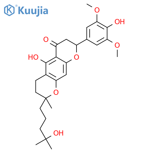(2S)-5-hydroxy-2-(4-hydroxy-3,5-dimethoxyphenyl)-8-(4-hydroxy-4-methylpentyl)-8-methyl-2,3,7,8-tetrahydropyrano[3,2-g]chromen-4(6H)-one structure