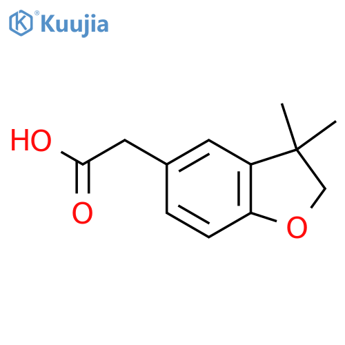 2-(3,3-dimethyl-2,3-dihydro-1-benzofuran-5-yl)acetic acid structure