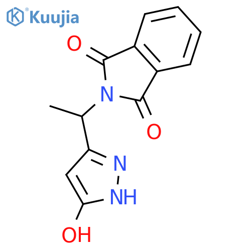 1H-Isoindole-1,3(2H)-dione, 2-[1-(5-hydroxy-1H-pyrazol-3-yl)ethyl]- structure