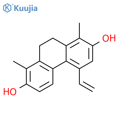 2,7-dihydroxy-1,8-dimethyl-5-vinyl-9,10-dihydrophenanthrene structure