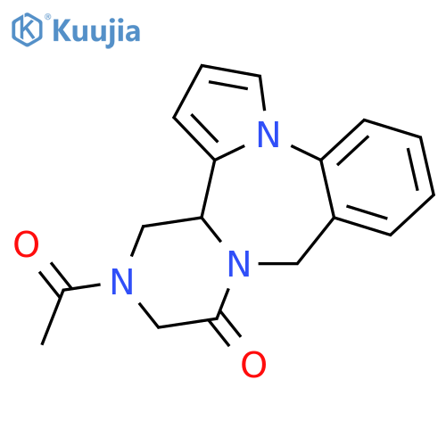 9H,11H-Pyrazino[2,1-c]pyrrolo[1,2-a][1,4]benzodiazepin-11-one,13-acetyl-12,13,14,14a-tetrahydro- structure
