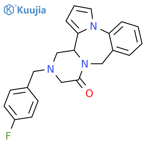 9H,11H-Pyrazino[2,1-c]pyrrolo[1,2-a][1,4]benzodiazepin-11-one,13-[(4-fluorophenyl)methyl]-12,13,14,14a-tetrahydro- structure