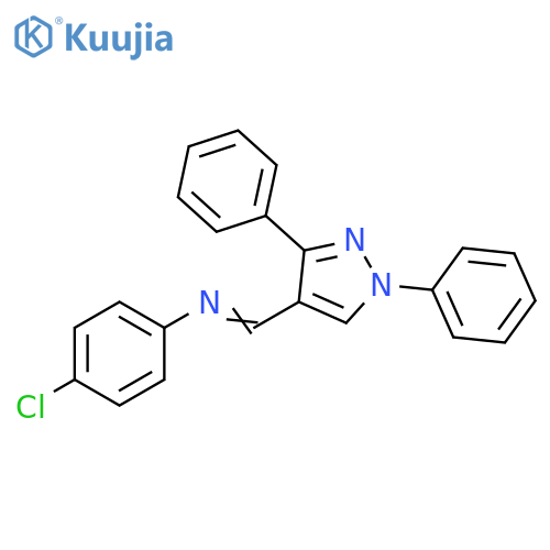 Benzenamine, 4-chloro-N-[(1,3-diphenyl-1H-pyrazol-4-yl)methylene]- structure