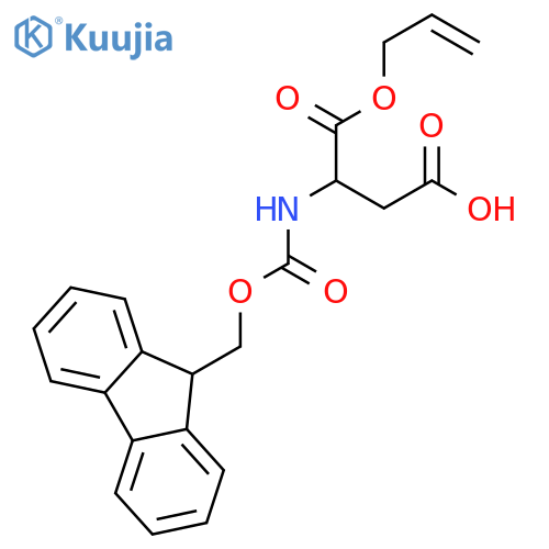 (S)-3-((((9H-Fluoren-9-yl)methoxy)carbonyl)amino)-4-(allyloxy)-4-oxobutanoic acid structure