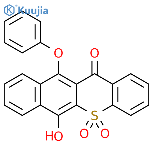 12H-Benzo[b]thioxanthen-12-one, 6-hydroxy-11-phenoxy-, 5,5-dioxide structure