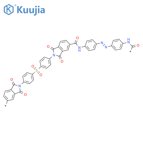 Poly[(1,3-dihydro-1,3-dioxo-2H-isoindole-5,2-diyl)-1,4-phenylenesulfonyl-1,4-phenylene(1,3-dihydro-1,3-dioxo-2H-isoindole-2,5-diyl)carbonylimino-1,4-phenyleneazo-1,4-phenyleneiminocarbonyl] structure