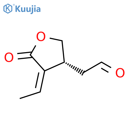 (3R,4Z)-4-Ethylidenetetrahydro-5-oxo-3-furanacetaldehyde structure