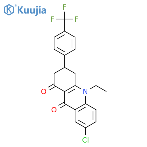 1,9(2H,10H)-Acridinedione,7-chloro-10-ethyl-3,4-dihydro-3-[4-(trifluoromethyl)phenyl]- structure