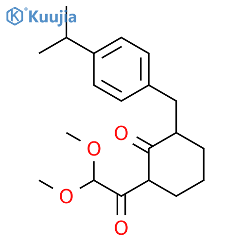 Cyclohexanone, 2-(dimethoxyacetyl)-6-[[4-(1-methylethyl)phenyl]methyl]- structure