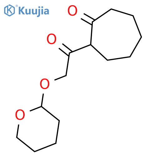 Cycloheptanone, 2-[[(tetrahydro-2H-pyran-2-yl)oxy]acetyl]- structure