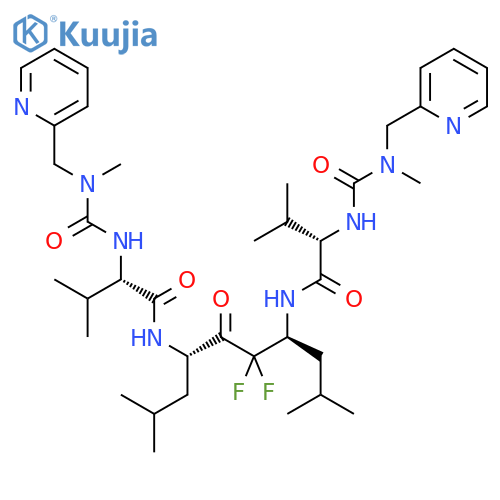 2,5,10,13-Tetraazatetradecanediamide,7,7-difluoro-N,N'-dimethyl-3,12-bis(1-methylethyl)-6,9-bis(2-methylpropyl)-4,8,11-trioxo-N,N'-bis(2-pyridinylmethyl)-,[3S-(3R*,6R*,9R*,12R*)]- (9CI) structure
