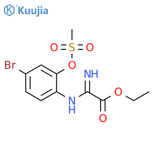 Acetic acid, 2-[[4-bromo-2-[(methylsulfonyl)oxy]phenyl]amino]-2-imino-, ethyl ester structure