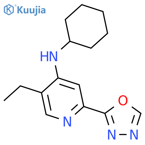 1,3,4-Oxadiazole-2-ethanamine,N-cyclohexyl-5-(4-pyridinyl)- structure