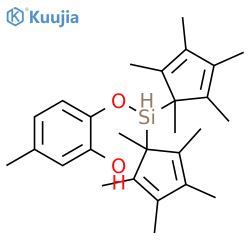 Phenol,2-[[bis(1,2,3,4,5-pentamethyl-2,4-cyclopentadien-1-yl)silyl]oxy]-5-methyl- structure