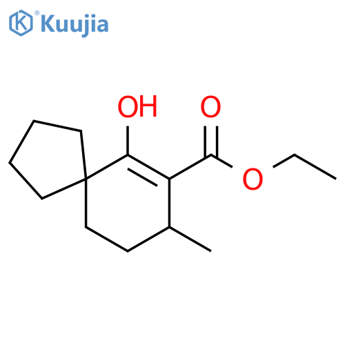 Spiro[4.5]dec-6-ene-7-carboxylic acid, 6-hydroxy-8-methyl-, ethyl ester structure