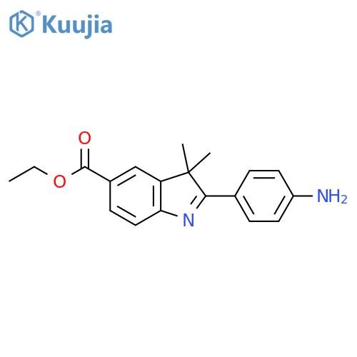 3H-Indole-5-carboxylic acid, 2-(4-aminophenyl)-3,3-dimethyl-, ethyl ester structure