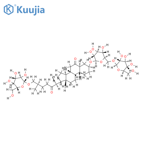 (25R)-3beta-[(O-beta-D-glucopyranosyl-(1?6)-beta-D-glucopyranosyl)oxy]-26-[(beta-D-glucopyranosyl)oxy]-5alpha-cholestane-6,22-dione structure