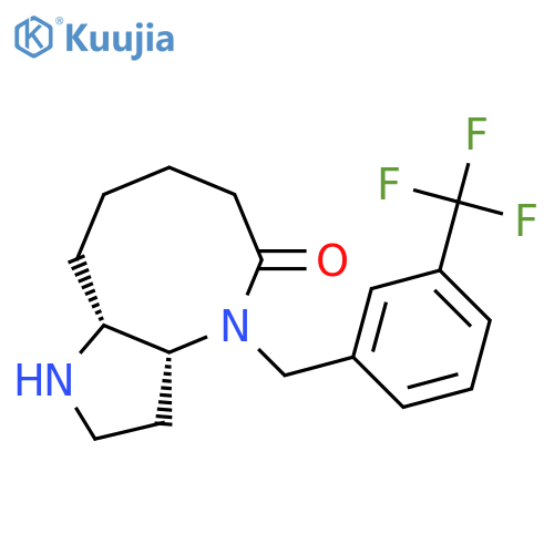 (3Ar,9aR)-4-[[3-(trifluoromethyl)phenyl]methyl]-2,3,3a,6,7,8,9,9a-octahydro-1H-pyrrolo[3,2-b]azocin-5-one structure