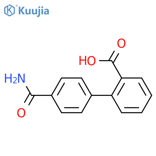 2-(4-carbamoylphenyl)benzoic acid structure