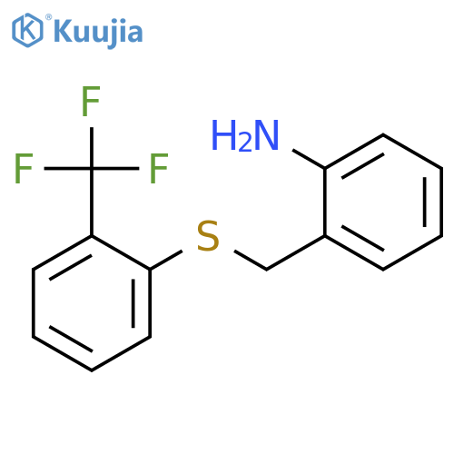 Benzenamine, 2-[[[2-(trifluoromethyl)phenyl]thio]methyl]- structure