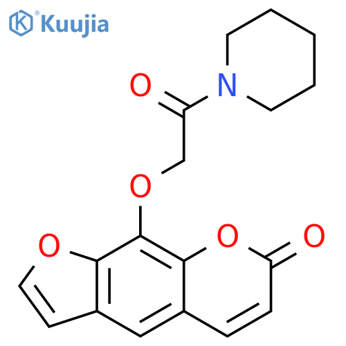 Piperidine, 1-[[(7-oxo-7H-furo[3,2-g][1]benzopyran-9-yl)oxy]acetyl]- structure