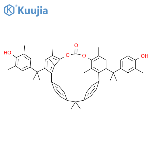 CARBONIC ACID, (1-METHYLETHYLIDENE)DI-4,1-PHENYLENEBIS[4-[1-(4-HYDROXY-3,5-DIMETHYLPHENYL)-1-METHYLETHYL]-2,6-DIMETHYLPHENYL] ESTER structure