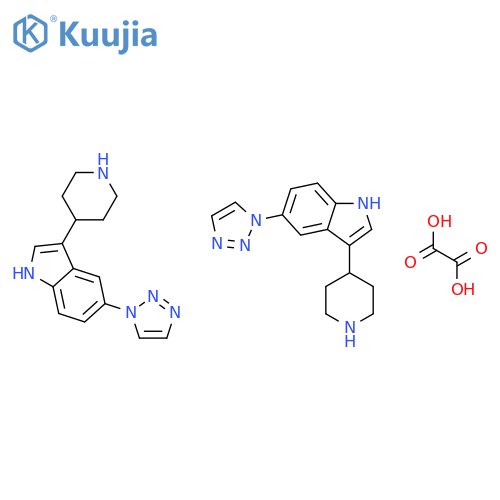 1H-Indole, 3-(4-piperidinyl)-5-(1H-1,2,3-triazol-1-yl)-, ethanedioate (2:1) structure