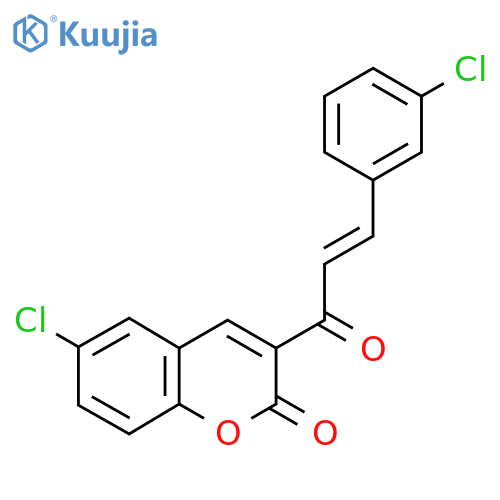 6-Chloro-3-[(2E)-3-(3-chlorophenyl)-1-oxo-2-propen-1-yl]-2H-1-benzopyran-2-one structure