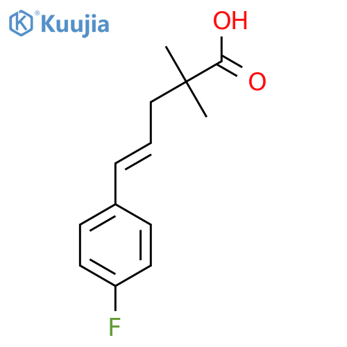 5-(4-fluorophenyl)-2,2-dimethylpent-4-enoic acid structure