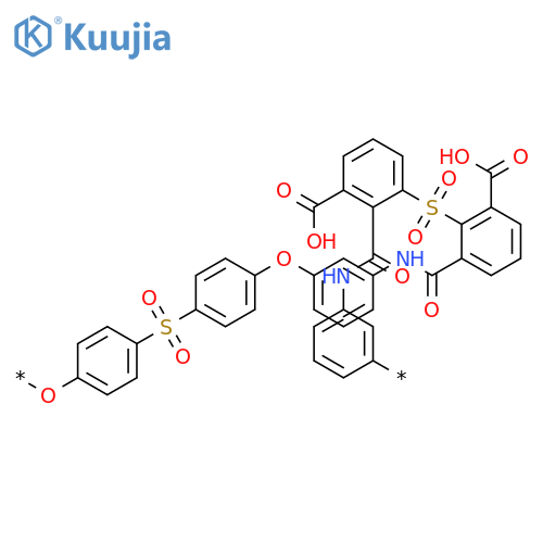 Poly[oxy-1,4-phenylenesulfonyl-1,4-phenyleneoxy-1,3-phenyleneiminocarbonyl(carboxyphenylene)sulfonyl(carboxyphenylene)carbonylimino-1,3-phenylene] structure