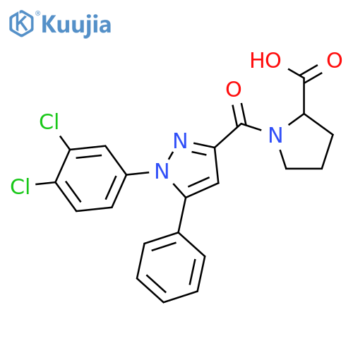 DL-PROLINE, 1-[[1-(3,4-DICHLOROPHENYL)-5-PHENYL-1H-PYRAZOL-3-YL]CARBONYL]- structure