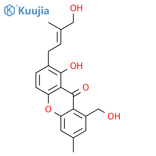 1-hydroxy-8-(hydroxymethyl)-2-[(2Z)-4-hydroxy-3-methylbut-2-en-1-yl]-6-methyl-9H-xanthen-9-one structure