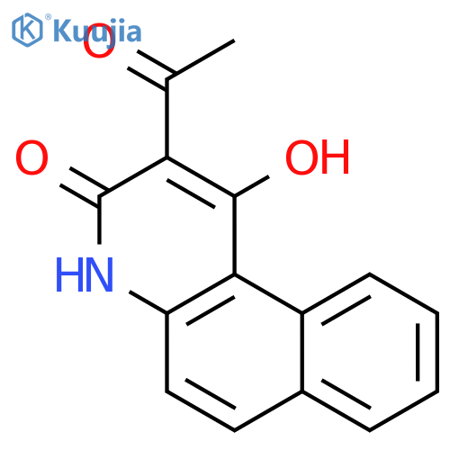 Benzo[f]quinolin-3(4H)-one, 2-acetyl-1-hydroxy- structure