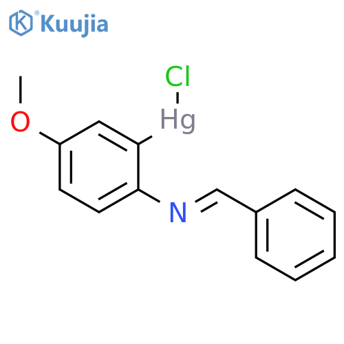 Mercury, chloro[5-methoxy-2-[(phenylmethylene)amino]phenyl]- structure