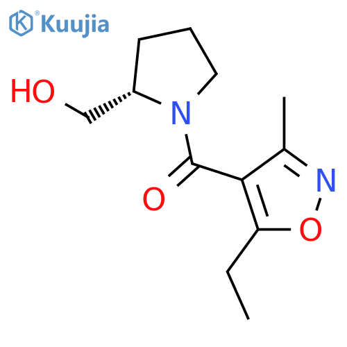 2-Pyrrolidinemethanol, 1-[(5-ethyl-3-methyl-4-isoxazolyl)carbonyl]-, (S)- structure
