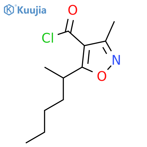 4-Isoxazolecarbonyl chloride, 3-methyl-5-(1-methylpentyl)-, (±)- structure