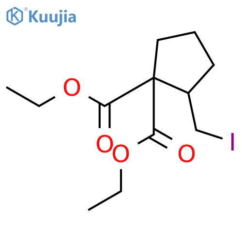 1,1-Cyclopentanedicarboxylic acid, 2-(iodomethyl)-, diethyl ester structure